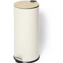Nettoyage Et Entretien|Gifi Poubelle 30L à pédale et frein de chute métal beige