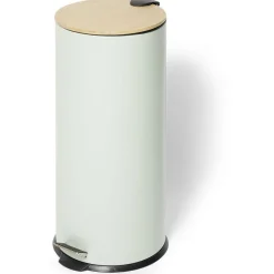 Nettoyage Et Entretien|Gifi Poubelle 30L à pédale et frein de chute métal vert pâle