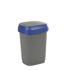 Nettoyage Et Entretien|Gifi Poubelle rectangulaire plastique gris bleu 10L