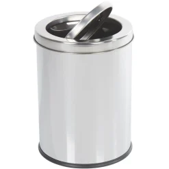 Nettoyage Et Entretien|Gifi Poubelle ronde 3 L avec couvercle amovible métal gris