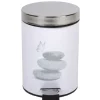 Nettoyage Et Entretien|Gifi Poubelle salle de bain 3 L design galets