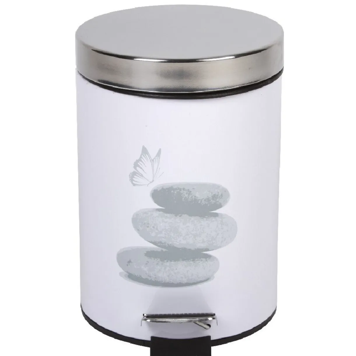 Nettoyage Et Entretien|Gifi Poubelle salle de bain 3 L design galets