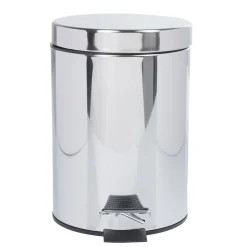 Nettoyage Et Entretien|Gifi Poubelle salle de bain 3 L grise chromée