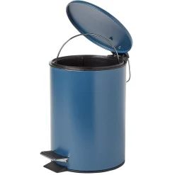 Nettoyage Et Entretien|Gifi Poubelle salle de bain à pédale métal bleu 3L