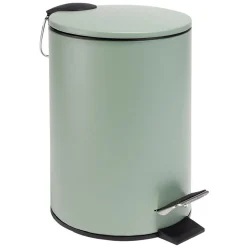 Nettoyage Et Entretien|Gifi Poubelle salle de bain à pédale métal vert sauge 3L