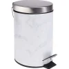 Nettoyage Et Entretien|Gifi Poubelle salle de bain à pédale métal effet marbre gris et blanc 3L