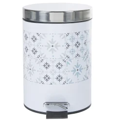 Nettoyage Et Entretien|Gifi Poubelle salle de bain blanche carreau de ciment