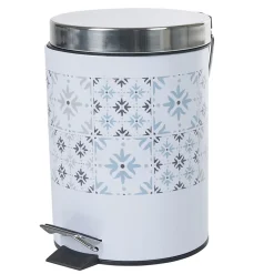 Nettoyage Et Entretien|Gifi Poubelle salle de bain blanche carreau de ciment