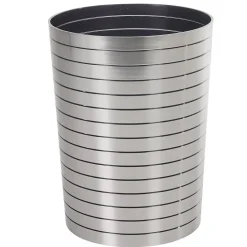 Nettoyage Et Entretien|Gifi Poubelle salle de bain bronze déco rayure noire