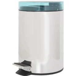 Nettoyage Et Entretien|Gifi Poubelle salle de bain grise et bleue 3 L