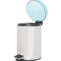 Nettoyage Et Entretien|Gifi Poubelle salle de bain grise et bleue 3 L