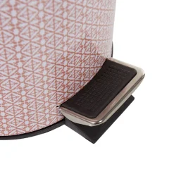 Nettoyage Et Entretien|Gifi Poubelle salle de bain métal motif carreau de ciment rose 3L