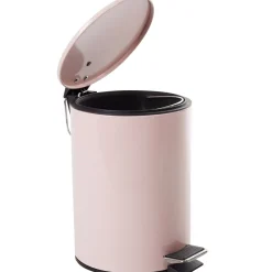 Nettoyage Et Entretien|Gifi Poubelle salle de bain métal uni rose 3L