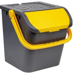 Nettoyage Et Entretien|Gifi Poubelle tri des déchets noir et jaune 28 L