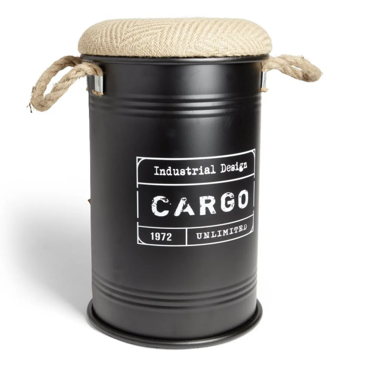 Rangement|Gifi Pouf coffre de rangement petit modèle Ø27xH43,5cm noir