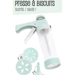 Presse à biscuits sucrés/salés 16 disques et 6 douilles^Gifi Clearance
