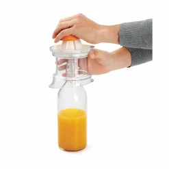 Presse agrumes Metaltex transparent couvercle blanc 2 cônes^Gifi Outlet