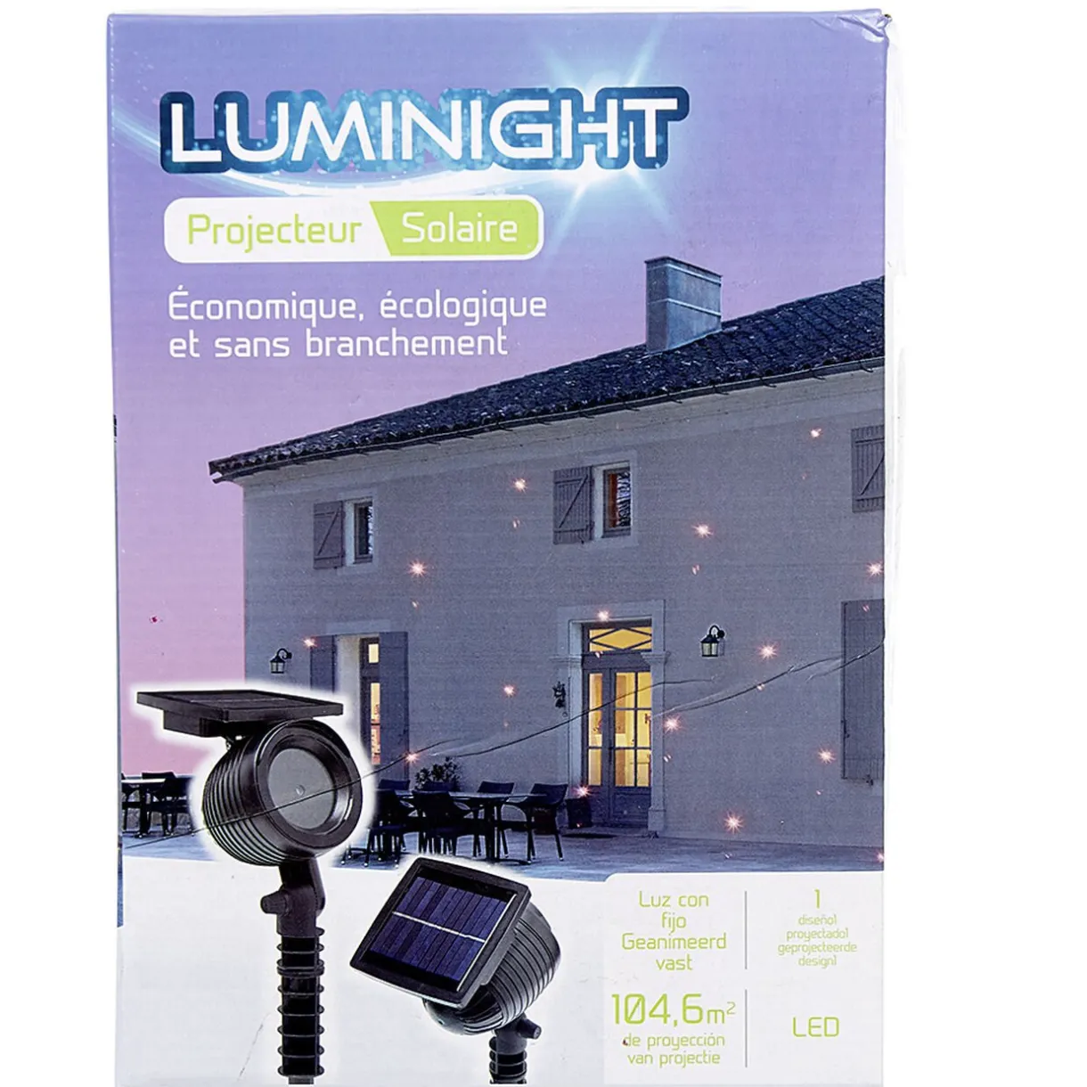 Outlet Gifi Projecteur led solaire laser fixe motif pois rouge