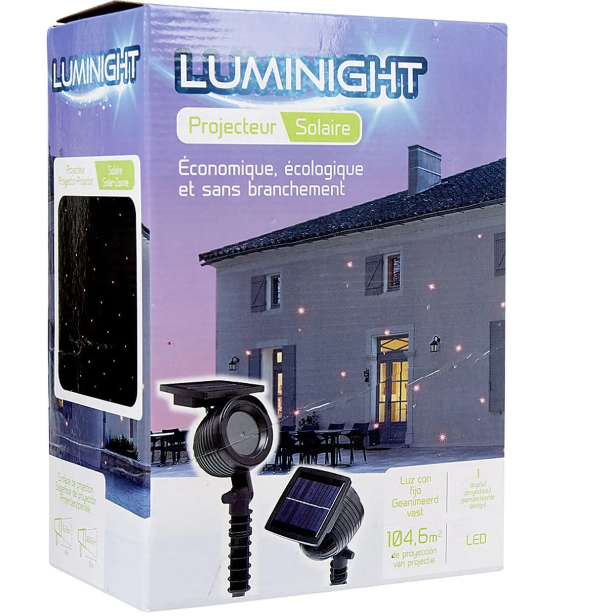 Outlet Gifi Projecteur led solaire laser fixe motif pois rouge