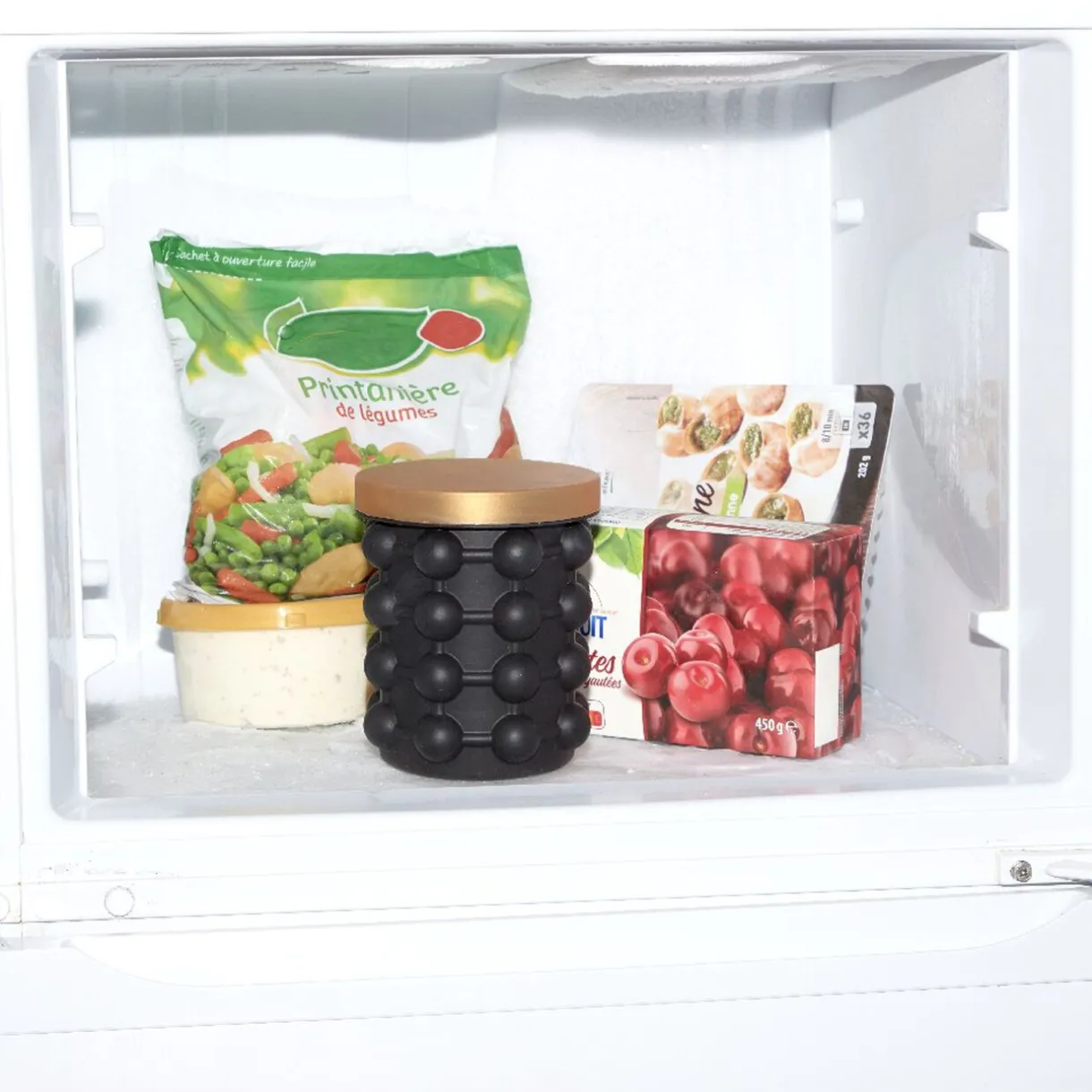 Rafraîchisseur de bouteille bac à glaçons 2en1 noir et doré^Gifi