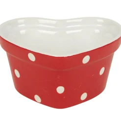 Ramequin coeur rouge à pois blancs^Gifi Discount