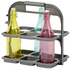 Range bouteille pliable gris 6 emplacements^Gifi Sale