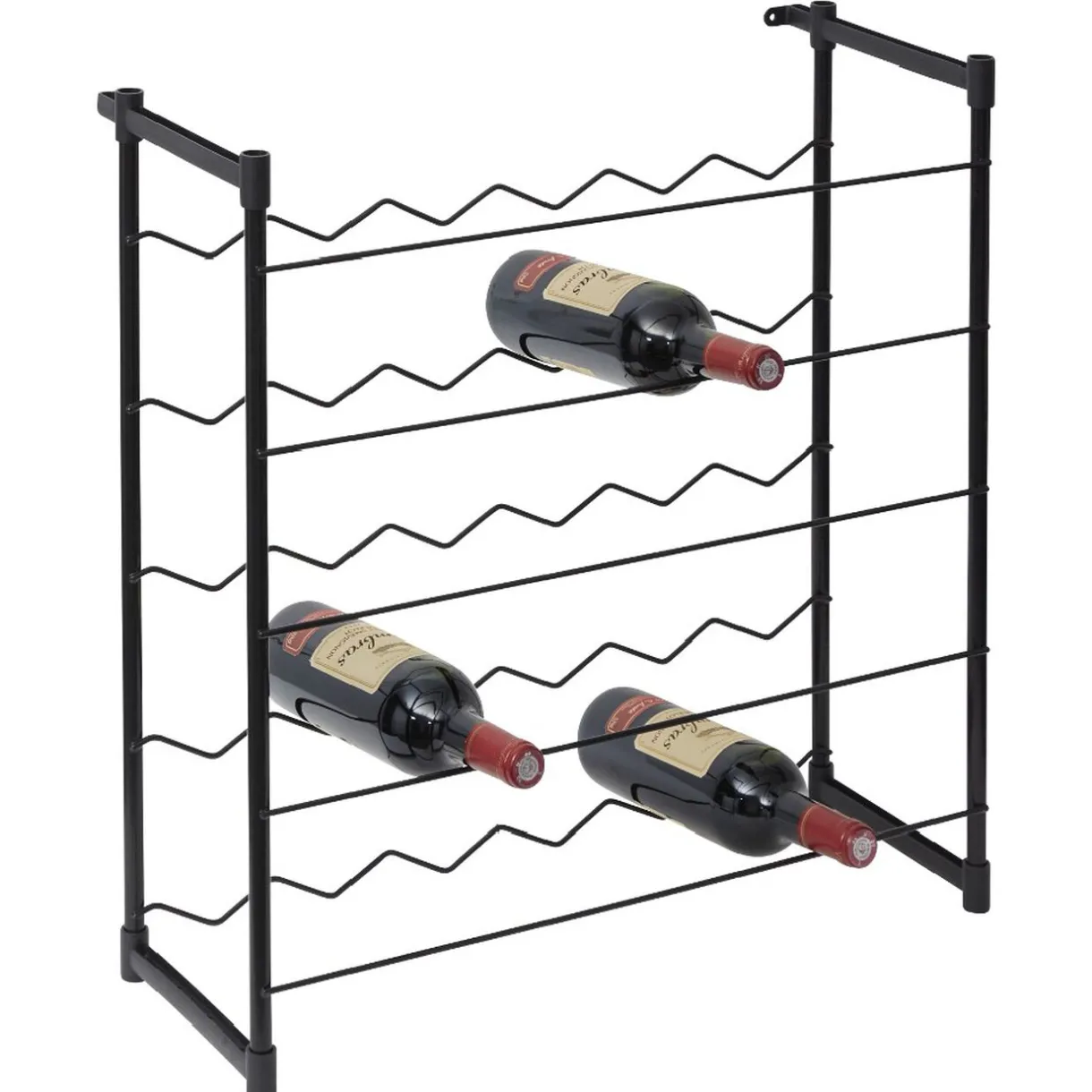 Range bouteilles métal noir 30 bouteilles^Gifi Discount