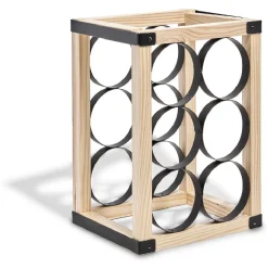 Range bouteilles x6 noir et bois^Gifi New