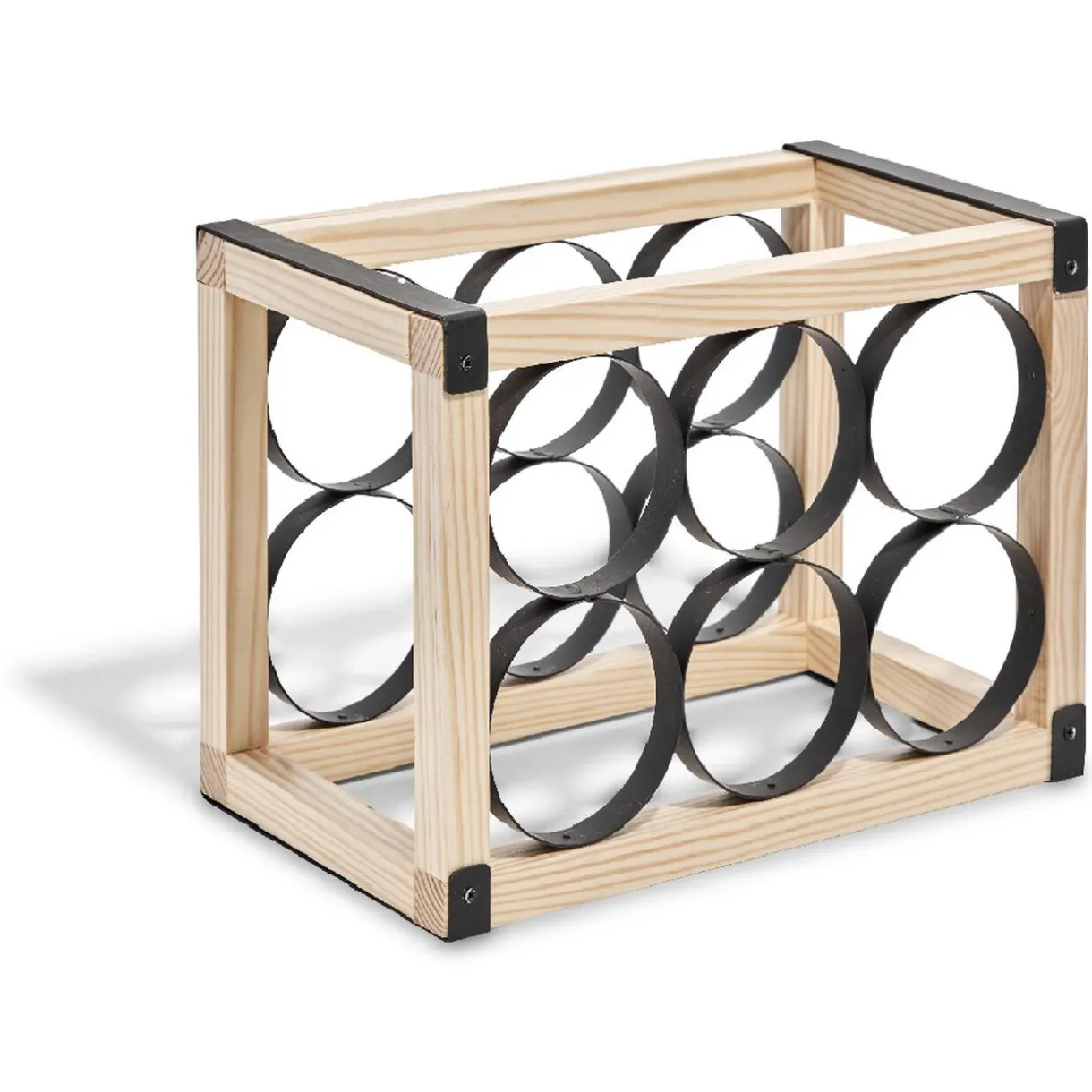 Range bouteilles x6 noir et bois^Gifi New