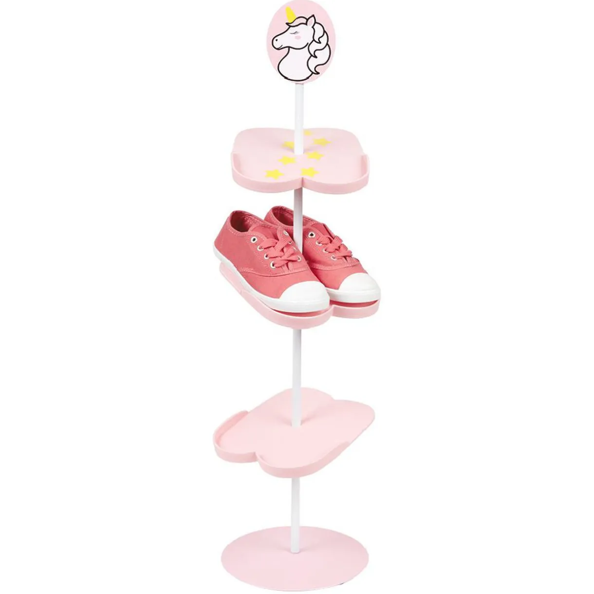 Rangement|Gifi Range chaussure licorne 3 paires 3 niveaux rose et blanc
