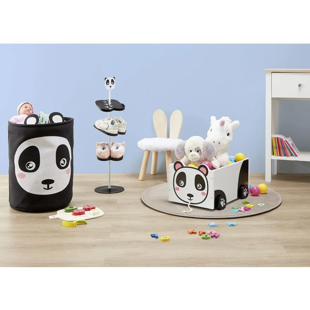 Rangement|Gifi Range chaussure licorne 3 paires 3 niveaux rose et blanc