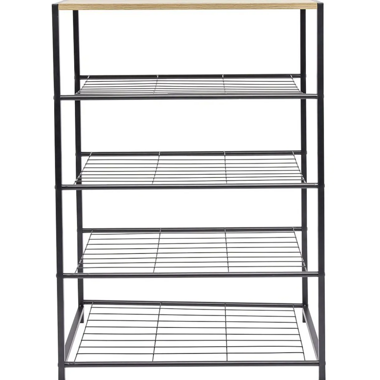 Rangement|Gifi Range chaussures 5 niveaux métal noir plateau mdf naturel