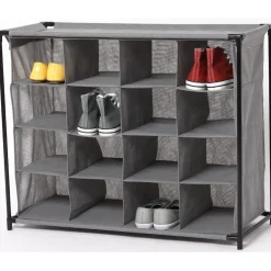 Rangement|Gifi Range chaussures 16 paires gris