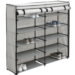 Rangement|Gifi Range chaussures 30 paires en toile gris clair