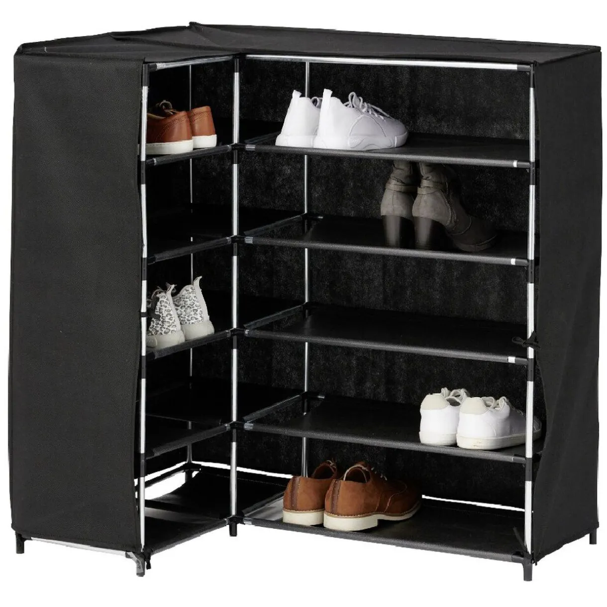 Rangement|Gifi Range chaussures d'angle noir 90x60xH90 cm