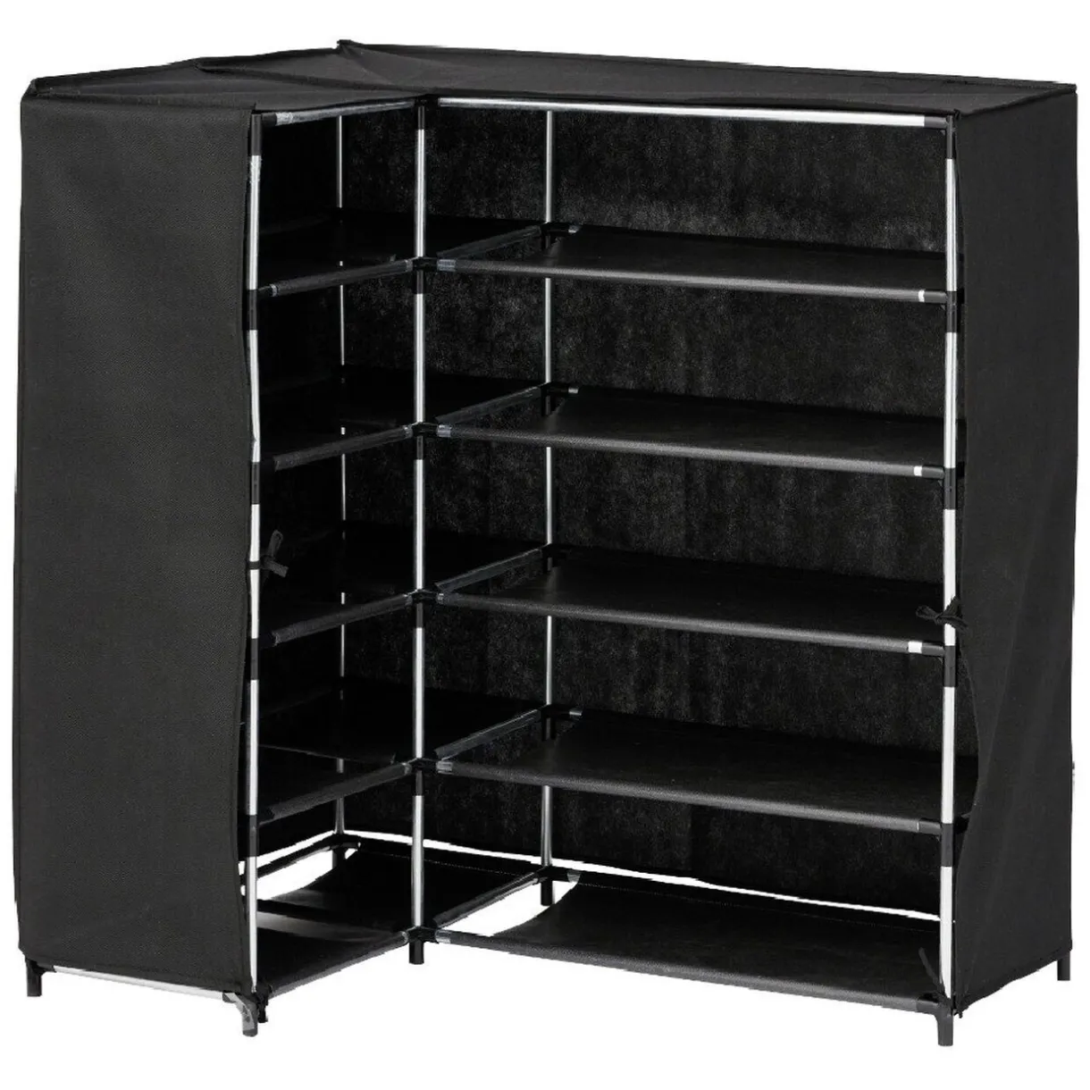 Rangement|Gifi Range chaussures d'angle noir 90x60xH90 cm