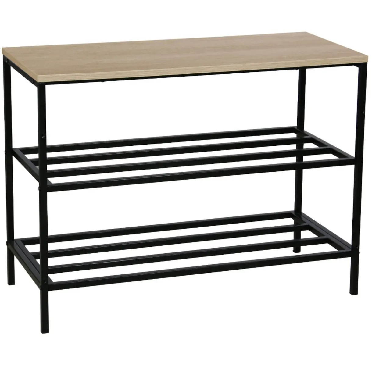 Rangement|Gifi Range chaussures en métal et décor en bois WILLIAM