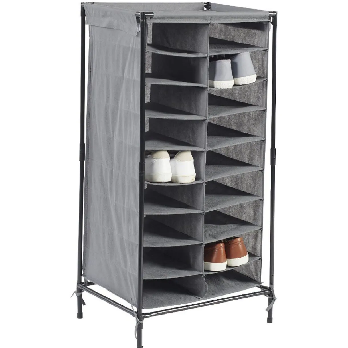 Rangement|Gifi Range chaussures gris 18 paires