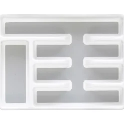 Range couvert blanc fond silicone gris 5 compartiments^Gifi Online