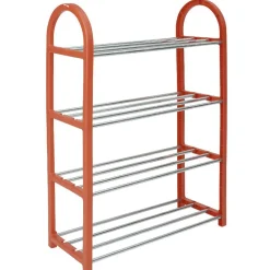 Rangement|Gifi Range-chaussures 4 niveaux rouge et gris