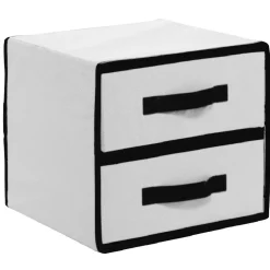 Rangement|Gifi Rangement 2 tiroirs pour dressing gris noir