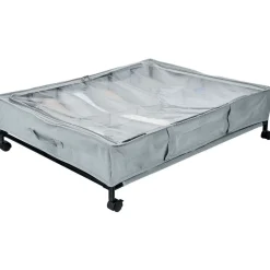 Rangement|Gifi Rangement dessous de lit 12 compartiments souple à roulettes 76x60xH20cm