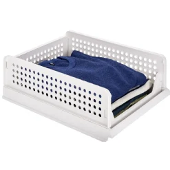 Rangement|Gifi Rangement dressing superposable coulissant blanc petit modèle