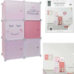 Rangement|Gifi Rangement modulable 6 cubes fille Little Princesse 63x32xH110cm