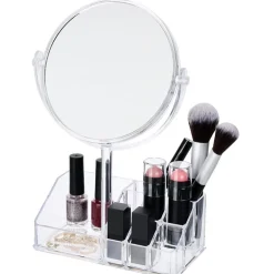 Rangement|Gifi Rangement pour cosmétique avec miroir 9 compartiments 20x15xH5cm