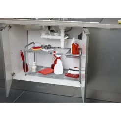 Rangement sous évier extensible argenté^Gifi Best