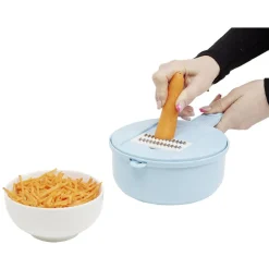 Récipient 6-en-1 avec passoire et accessoires de coupe^Gifi