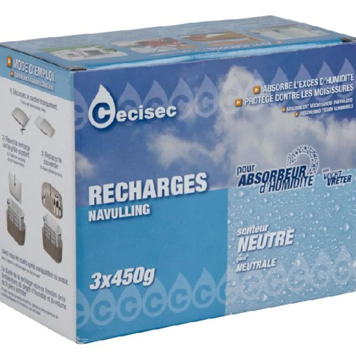 Nettoyage Et Entretien|Gifi RECHARGE POUR ABSORBEUR HUMIDITE X3
