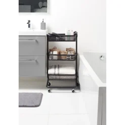 Rangement|Gifi Resserre légumes cuisine noir 4 roulettes