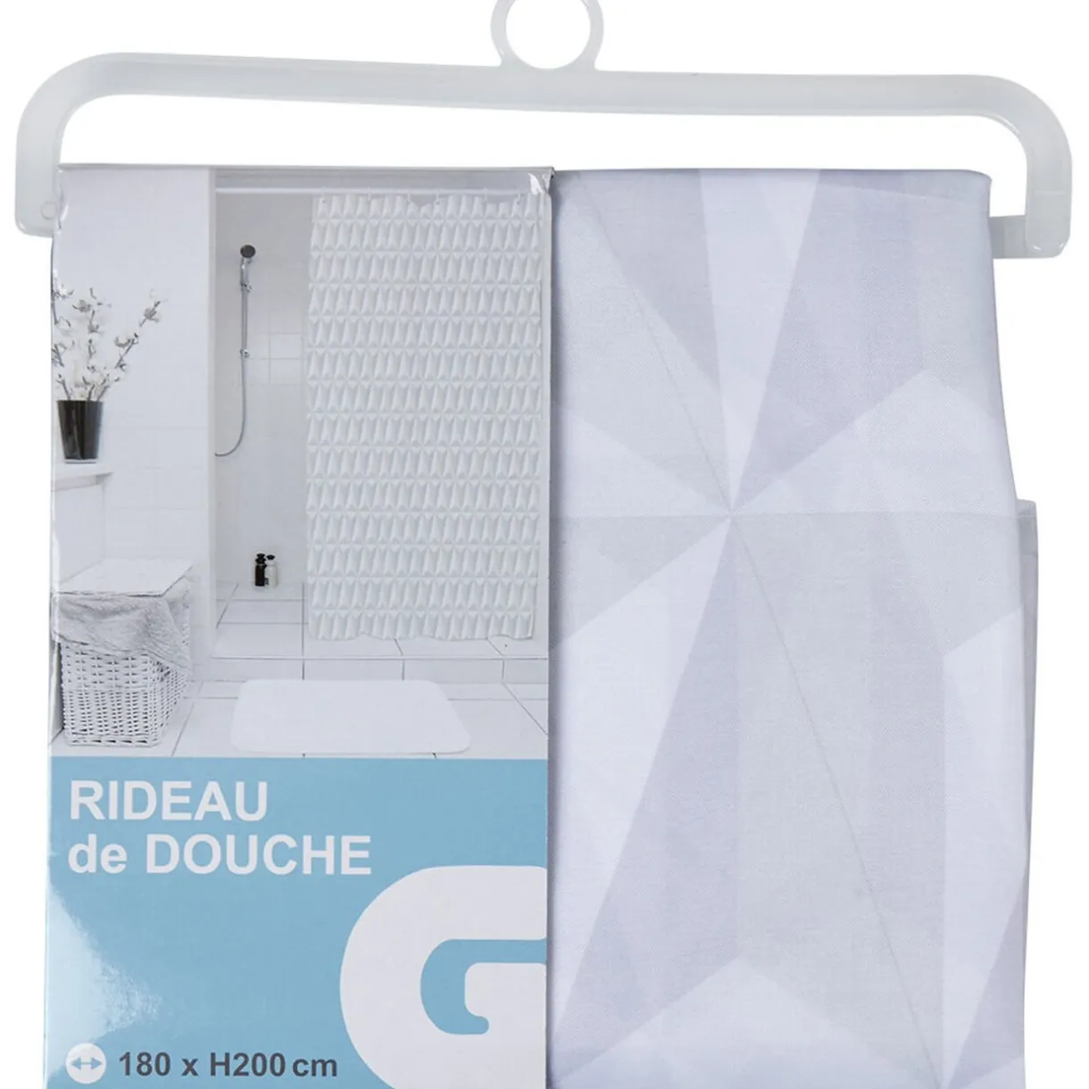 New Gifi Rideau de douche blanc effet froissé
